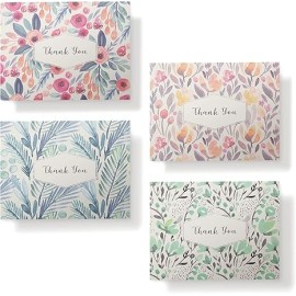 Twigs Paper Thank You Card Set - 12 Assorted Greeting Cards For All Occasions