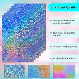 20 Sheets Holographic Cardstock Paper